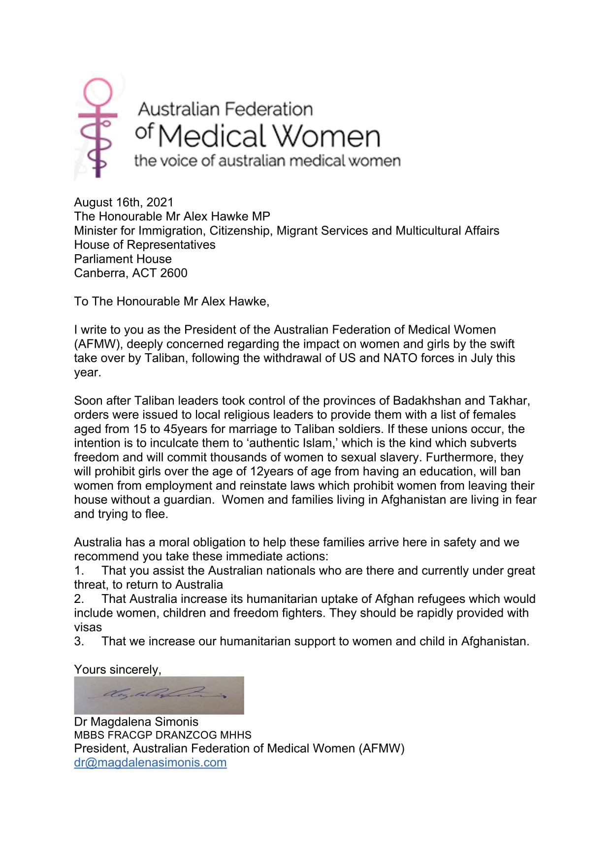 AFMW President’s Letter